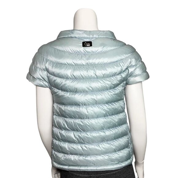 COTES OF LONDON The St. Ives Down Vest in Silvery Aqua - Picture 3 of 10